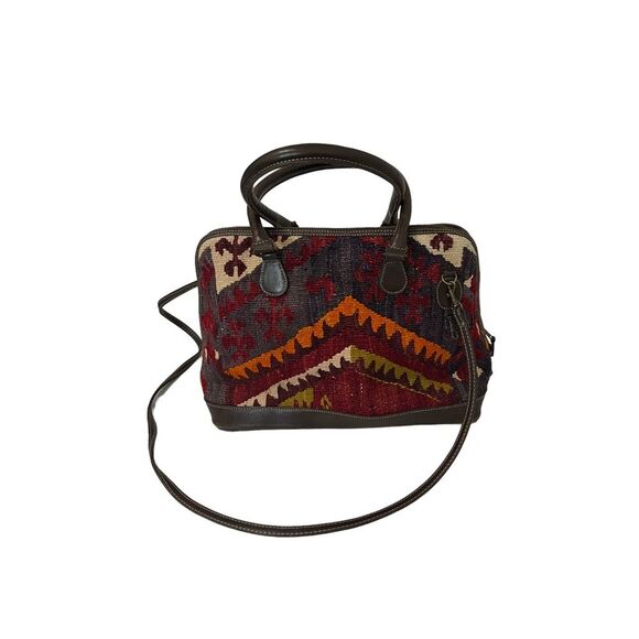 Weavers Aztec Southwestern Tapestry Crossbody Bag Double Handle Purse 10X14 - Picture 1 of 11